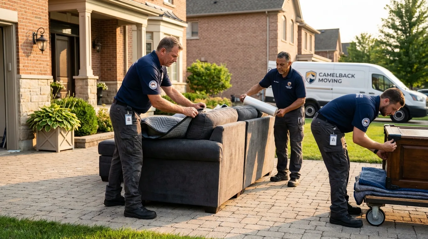 Large estate moving crew wrapping furniture in Minturn, CO